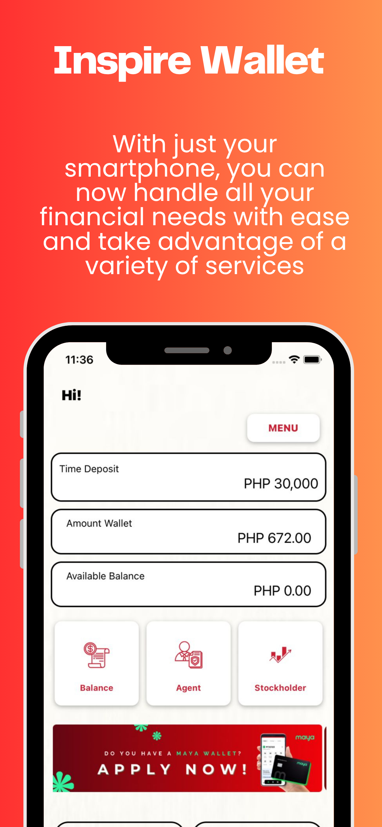 Inspire Wallet Banking Dashboard